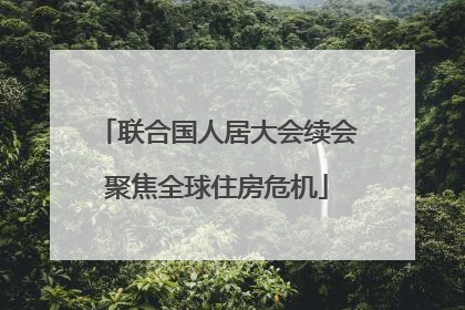 联合国人居大会续会聚焦全球住房危机