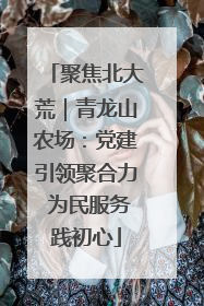 聚焦北大荒｜青龙山农场：党建引领聚合力 为民服务践初心