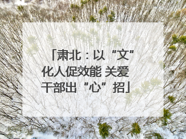 肃北：以“文”化人促效能 关爱干部出“心”招