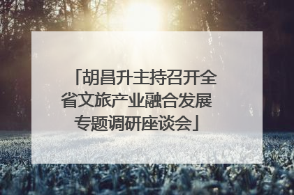胡昌升主持召开全省文旅产业融合发展专题调研座谈会