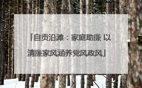 自贡沿滩：家庭助廉 以清廉家风涵养党风政风