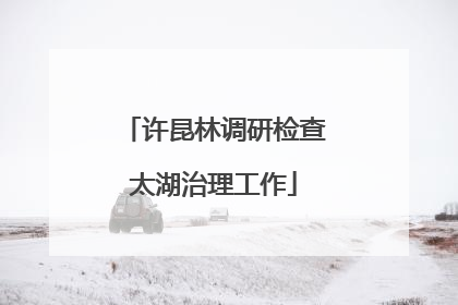 许昆林调研检查太湖治理工作