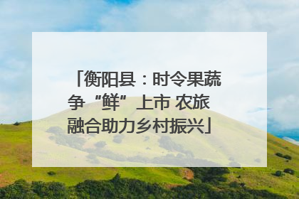 衡阳县：时令果蔬争“鲜”上市 农旅融合助力乡村振兴
