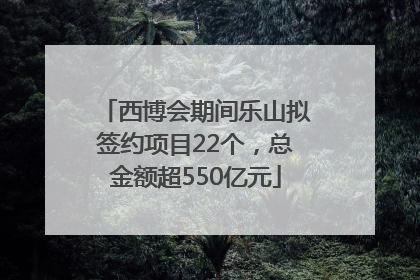 西博会期间乐山拟签约项目22个，总金额超550亿元