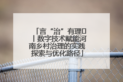 言“治”有理⑪丨数字技术赋能河南乡村治理的实践探索与优化路径