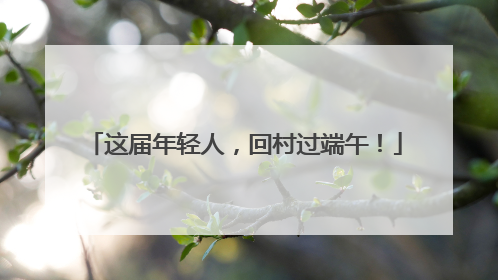 这届年轻人，回村过端午！