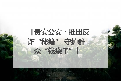 贵安公安：推出反诈“秘籍” 守护群众“钱袋子”