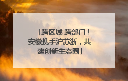 跨区域 跨部门！安徽携手沪苏浙，共建创新生态圈