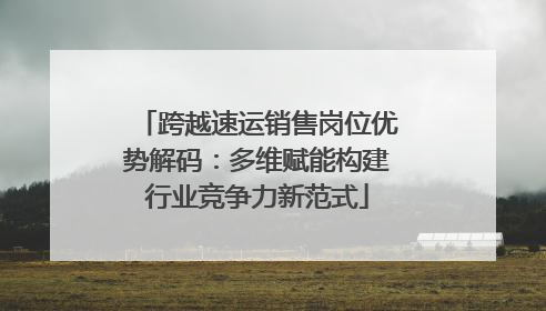 跨越速运销售岗位优势解码：多维赋能构建行业竞争力新范式