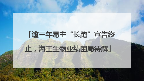 逾三年易主“长跑”宣告终止，海王生物业绩困局待解