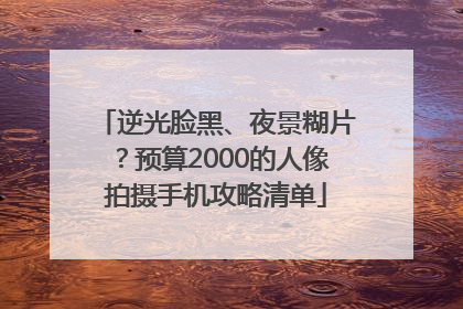 逆光脸黑、夜景糊片？预算2000的人像拍摄手机攻略清单