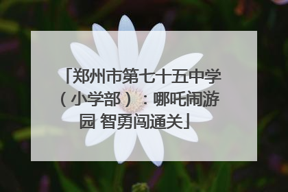 郑州市第七十五中学（小学部）：哪吒闹游园 智勇闯通关