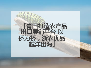 青田打造农产品出口展销平台 以侨为桥，浙农优品越洋出海