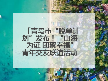 青岛市“脱单计划”发布！“山海为证 团聚幸福”青年交友联谊活动浪漫开启