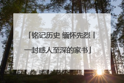 铭记历史 缅怀先烈丨一封感人至深的家书
