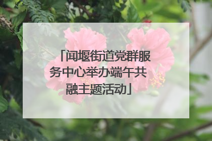 闻堰街道党群服务中心举办端午共融主题活动