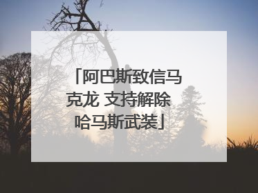 阿巴斯致信马克龙 支持解除哈马斯武装