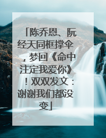 陈乔恩、阮经天同框撑伞，梦回《命中注定我爱你》！双双发文：谢谢我们都没变