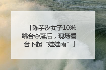 陈芋汐女子10米跳台夺冠后，现场看台下起“娃娃雨”