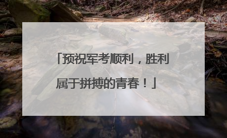 预祝军考顺利，胜利属于拼搏的青春！