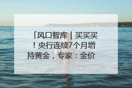 风口智库｜买买买！央行连续7个月增持黄金，专家：金价或仍易涨难跌