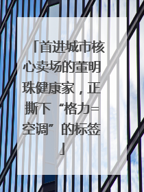 首进城市核心卖场的董明珠健康家，正撕下“格力=空调”的标签