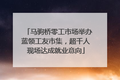 马驹桥零工市场举办蓝领工友市集，超千人现场达成就业意向