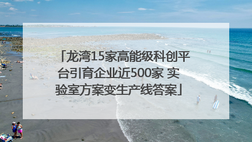 龙湾15家高能级科创平台引育企业近500家 实验室方案变生产线答案