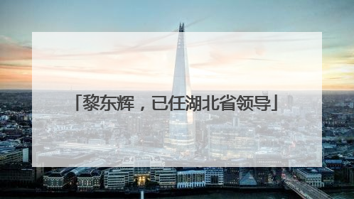 黎东辉，已任湖北省领导