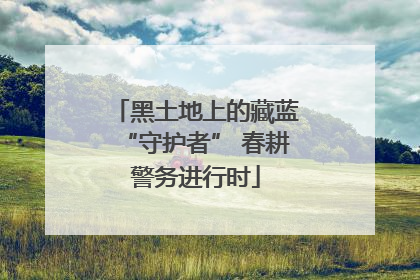 黑土地上的藏蓝“守护者” 春耕警务进行时
