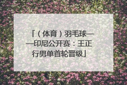 （体育）羽毛球——印尼公开赛：王正行男单首轮晋级