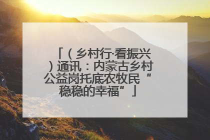 （乡村行·看振兴）通讯：内蒙古乡村公益岗托底农牧民“稳稳的幸福”