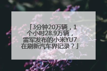 3分钟20万辆，1个小时28.9万辆，雷军发布的小米YU7在刷新汽车界记录？