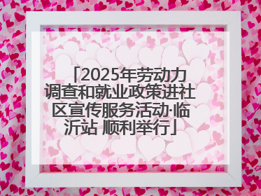 2025年劳动力调查和就业政策进社区宣传服务活动·临沂站 顺利举行