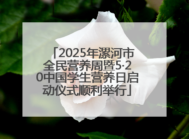 2025年漯河市全民营养周暨5·20中国学生营养日启动仪式顺利举行