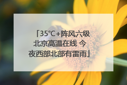 35℃+阵风六级 北京高温在线 今夜西部北部有雷雨