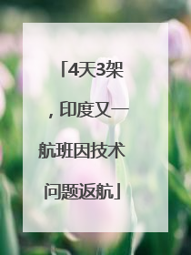 4天3架，印度又一航班因技术问题返航
